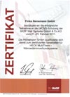 Zertifikat der Firma Heck